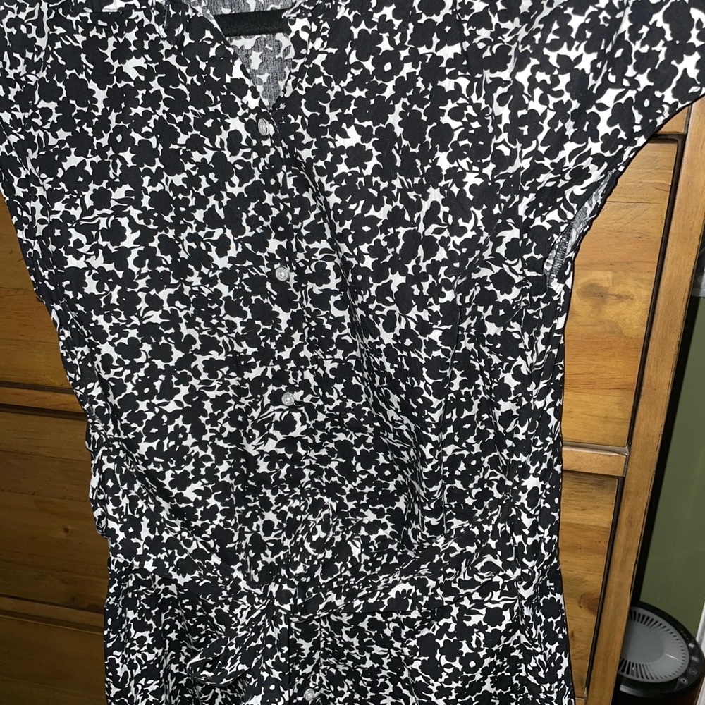 Black and White Floral Shirtdress by Tommy Hilfiger